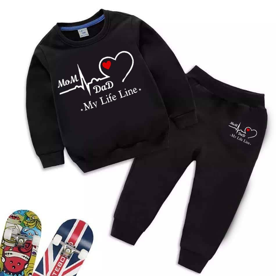 MD Life-Line Kids Sweat Style 2-Pcs Winter Tracksuit. Clearance Sale
