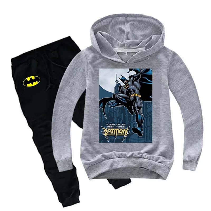 kids Batman Printed Hoodie Style 2-Pcs Winter Track-Suit.
