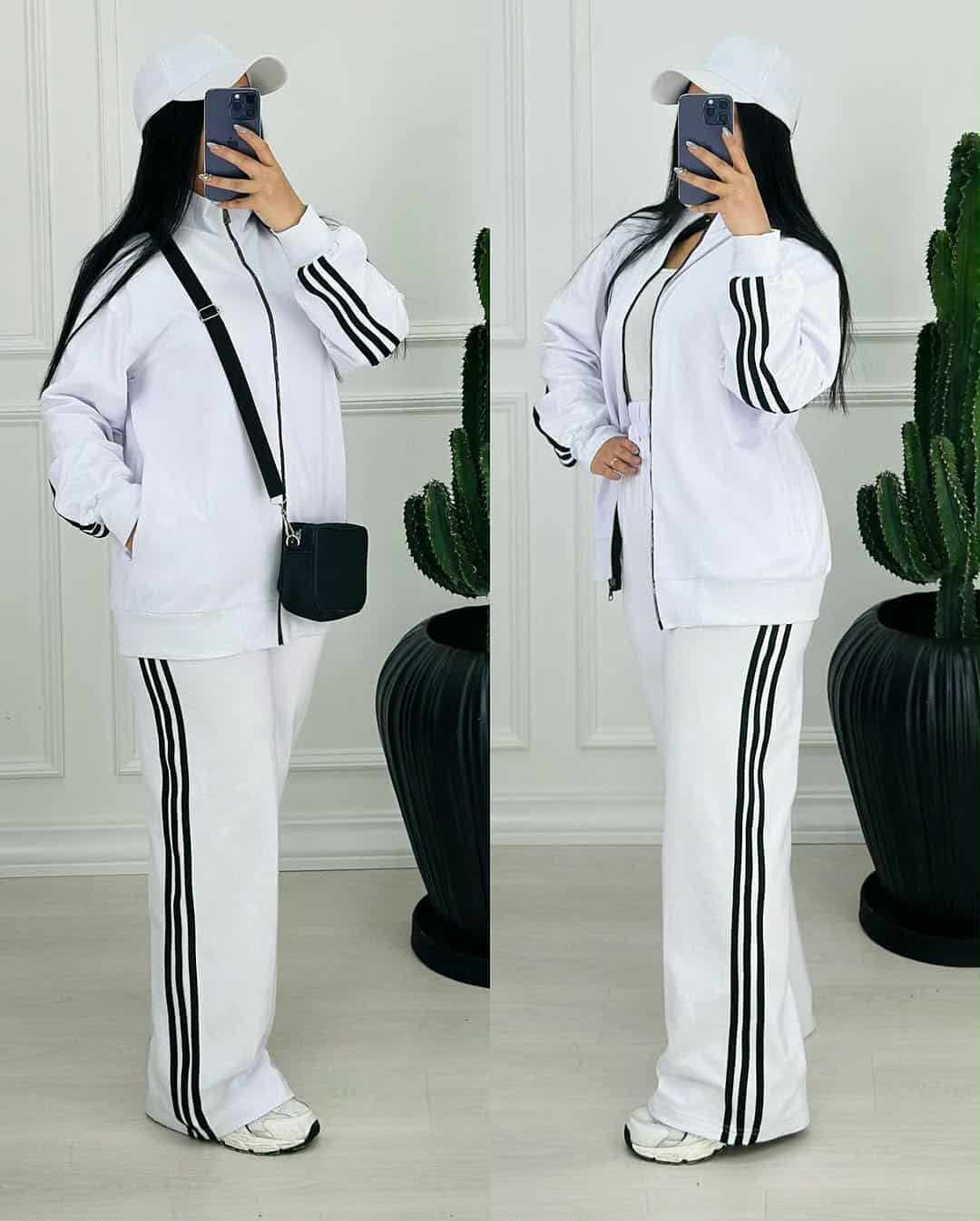 Adi 3-Stripe Style Premium Quality Winter 2-Pcs Tracksuit For Her. D-17