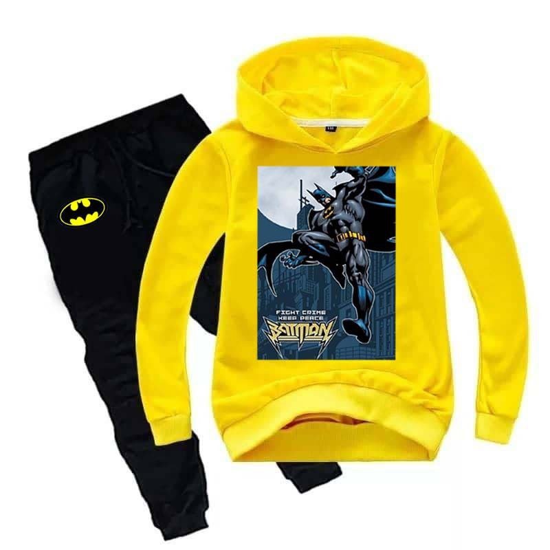 kids Batman Printed Hoodie Style 2-Pcs Winter Track-Suit.