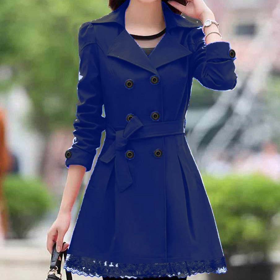 Lace Style Korean Trench Coat For Winter's.