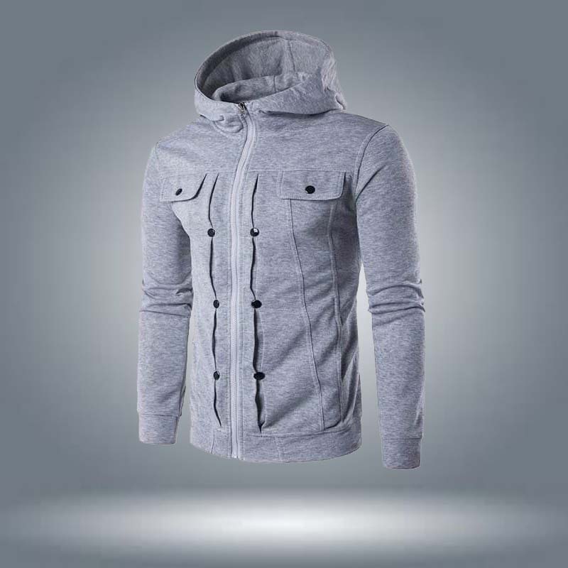 Ripped Style Hooded Winter Zipper Jacket.